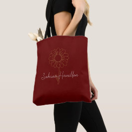 Personalisiertes Skript Niedlich Daisy Maroon Eleg