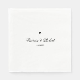 Personalisiertes Skript Schwarz-Weiß-Herz Serviette