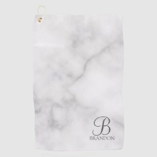 Personalisiertes Skriptmonogramm und Name aus weiß Golfhandtuch