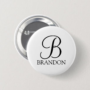 Personalisiertes Skriptmonogramm und Name Button