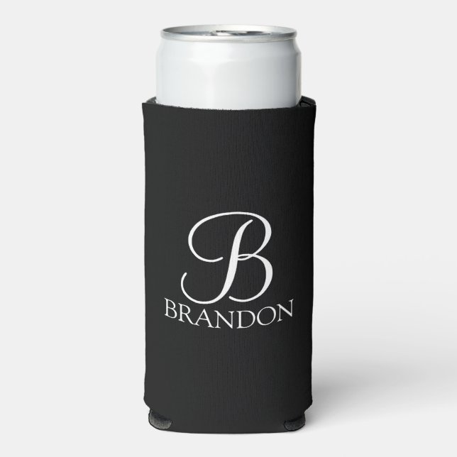 Personalisiertes Skriptmonogramm und Name kann gef Selters Dosenkühler (Seltzer Vorderseite)