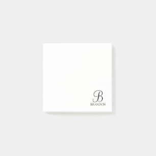 Personalisiertes Skriptmonogramm und Name Notepad Post-it Klebezettel