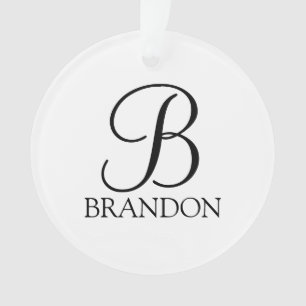 Personalisiertes Skriptmonogramm und Name Ornament