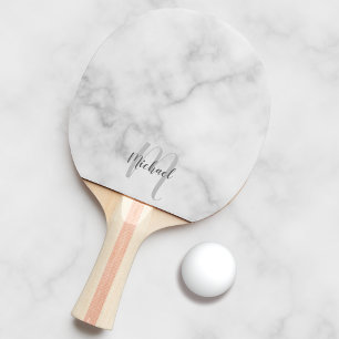 Personalisiertes Skriptmonogramm und Name Tischtennis Schläger