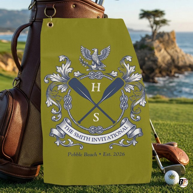 Personalisiertes Smith Invitational Crest & Ruder  Golfhandtuch (Von Creator hochgeladen)