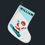 Personalisiertes Snowboarden Großer Weihnachtsstrumpf<br><div class="desc">Snowboarder Weihnachtsgeschenk für den Weihnachtsfeiertag mit dem Weihnachtssnowboarden. So personalisieren Sie Text bearbeiten,  um Namen hinzuzufügen.</div>