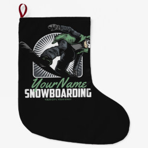Personalisiertes Snowboarden-Schneefräßchen   Großer Weihnachtsstrumpf
