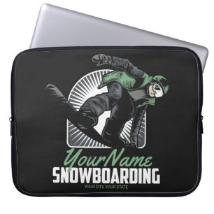 Personalisiertes Snowboarden-Schneefräßchen Laptopschutzhülle