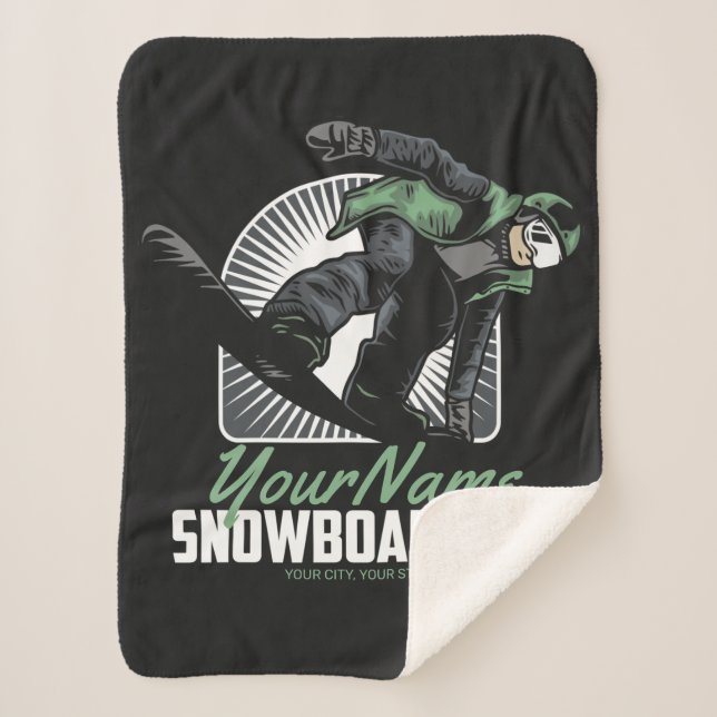 Personalisiertes Snowboarden-Schneefräßchen Sherpadecke (Vorderseite)