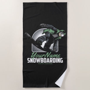 Personalisiertes Snowboarden-Schneefräßchen Strandtuch
