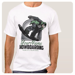 Personalisiertes Snowboarden Snow Boarder Shreddin T-Shirt