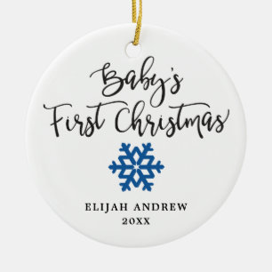Personalisiertes Snowflake Boy Baby's First Christ Keramik Ornament