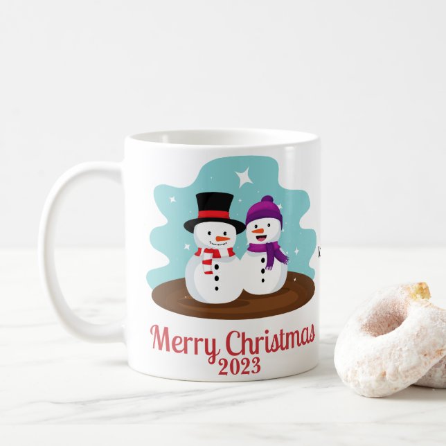 PERSONALISIERTES SNOWMAN-CHRISTMAS-GESCHENK FÜR JE KAFFEETASSE (Mit Donut)