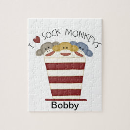 Personalisiertes Socken-Affe-Puzzlespiel /Toy Puzzle