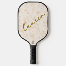 Personalisiertes Soft Florals Name Pickleball Desi Schläger
