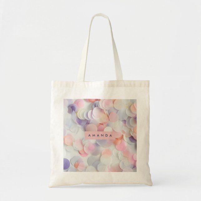 Personalisiertes Soft Pastel Konfetti Design Tragetasche (Vorne)