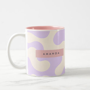 Personalisiertes Soft Pastel Lavendel Abstract Cam Zweifarbige Tasse