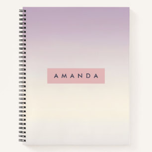 Personalisiertes Soft Pastel Lavendel Farbverlauf Notizbuch