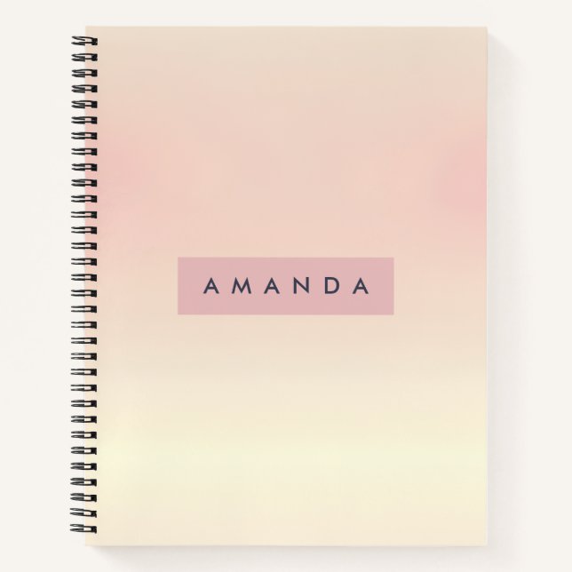 Personalisiertes Soft Pastel Rouge Gradient Notizbuch (Vorderseite)
