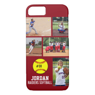Personalisiertes Softball-Foto-Collagen-Namen-Team Case-Mate iPhone Hülle