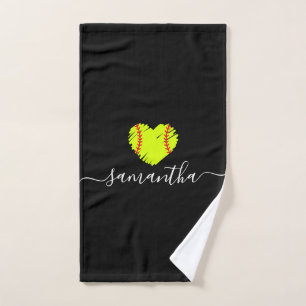 Personalisiertes Softball-Script Monogram Handtuch