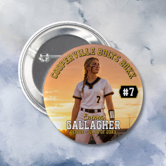 Personalisiertes Softball-Spielerfoto Button