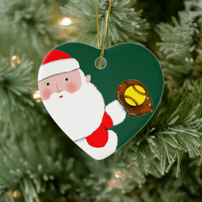 Personalisiertes Softball Weihnachtskollektiv Keramik Ornament (Baum)