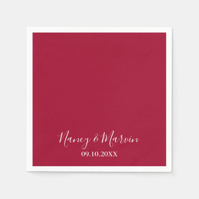 Personalisiertes Solid Ruby 40-jähriges Party Serviette (Vorderseite)