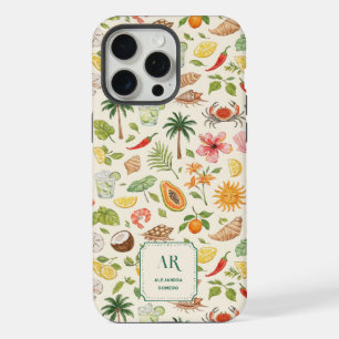 Personalisiertes Sommer-Wasserfarben-Monogramm iPhone 15 Pro Max Hülle