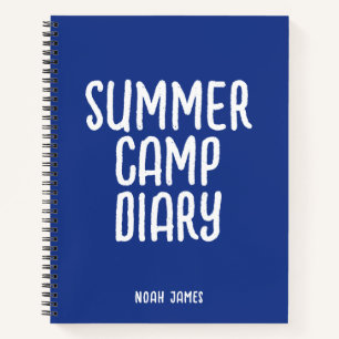 Personalisiertes Sommercamp-Tagebuch in Blau  Notizbuch