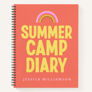 Personalisiertes Sommercamp-Tagebuch in Orange  Notizbuch