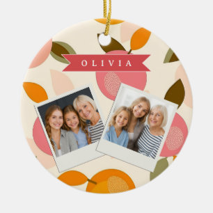 Personalisiertes Sommerfarbenfrohes Erdbeermuster Keramik Ornament