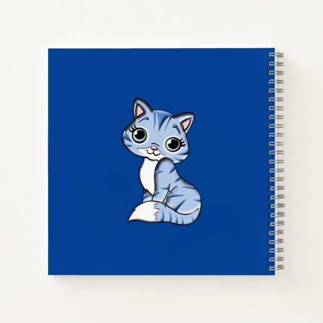 Personalisiertes Sommerkorb-Tagebuch in Blue & Cat Notizbuch (Rückseite)