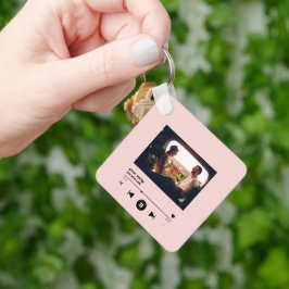 Personalisiertes Song Rosa mit Bild Schlüsselanhänger