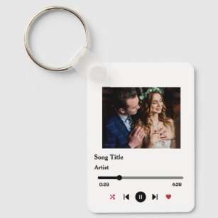 Personalisiertes Song Texte Foto für das Paar Schlüsselanhänger