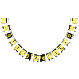 Personalisiertes Sonnenblume-Babydusche Wimpelkette