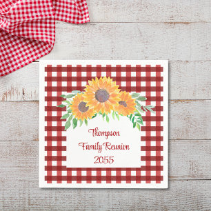 Personalisiertes Sonnenblumen-Familientreffen  Serviette