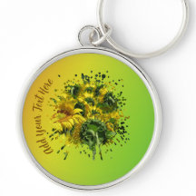 Personalisiertes Sonnenblumen-Gelb-Grün-Verlaufs-S