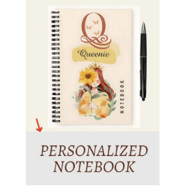 Personalisiertes Sonnenblumen-Girl-SpiralNotebook Notizbuch