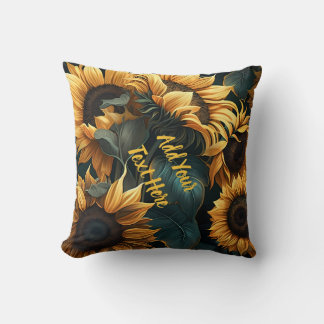 Personalisiertes Sonnenblumen-Quadrat Kissen