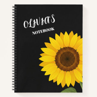 Personalisiertes Sonnenblumen-Spiralnotizbuch Notizbuch
