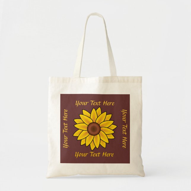 Personalisiertes Sonnenblumenbeutel Tragetasche (Vorne)
