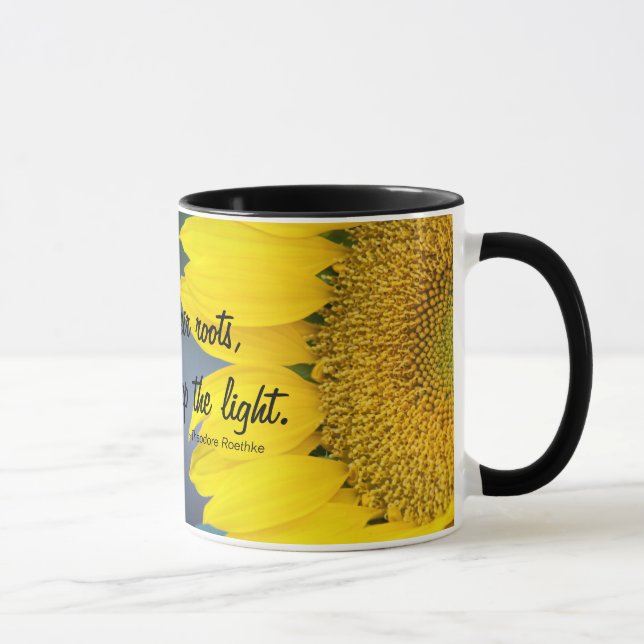 Personalisiertes Sonnenblumenfoto Nah-up Tasse (Rechts)