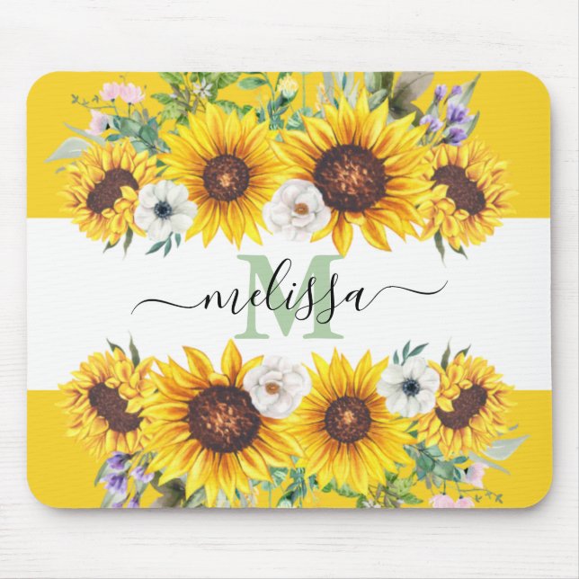 Personalisiertes Sonnenblumenmousepad Mousepad (Vorne)