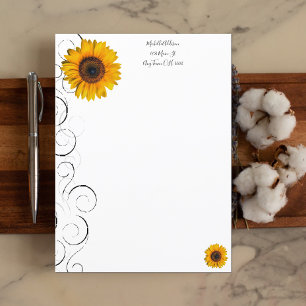 Personalisiertes Sonnenblumenpapier