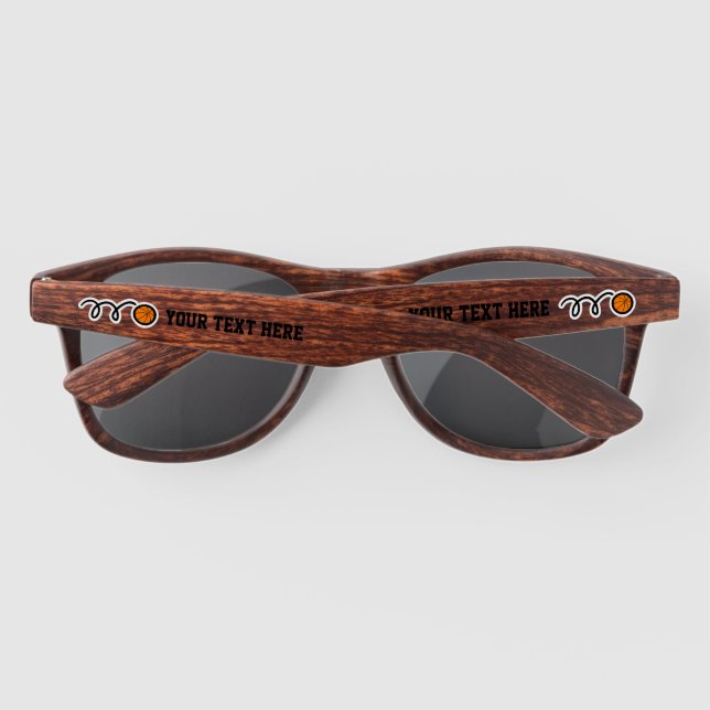 Personalisiertes Sonnenbrillengeschenk mit Basketb (Rückseite)