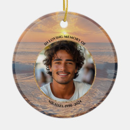 Personalisiertes Sonnenuntergangs-Gedenk-Ornament Keramik Ornament