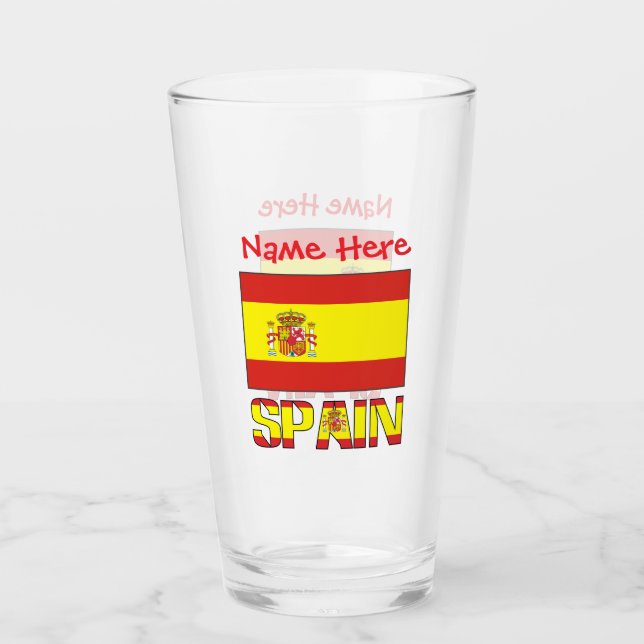 Personalisiertes Spanien Flagge-Erbe-Design Glas (Vorderseite)