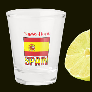 Personalisiertes Spanien-Flagge-Erbstück-Geschenk Schnapsglas