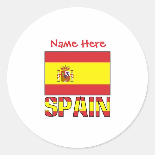 Personalisiertes Spanien-Flaggen-Erbe-Design Runder Aufkleber (Vorderseite)
